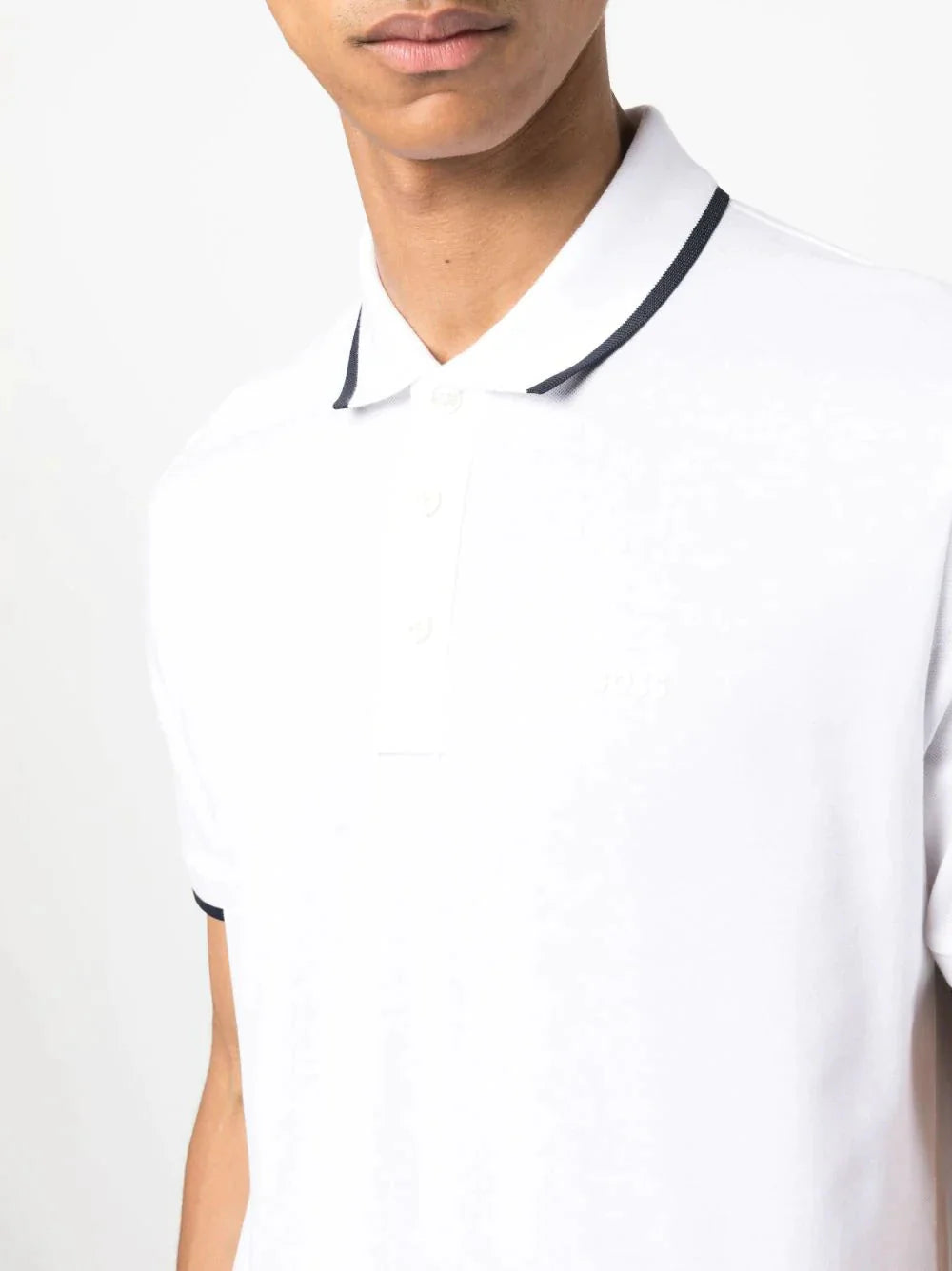 logo embossed cotton polo shirt by boss - bottegalusso: premier destination for modern luxury menswear