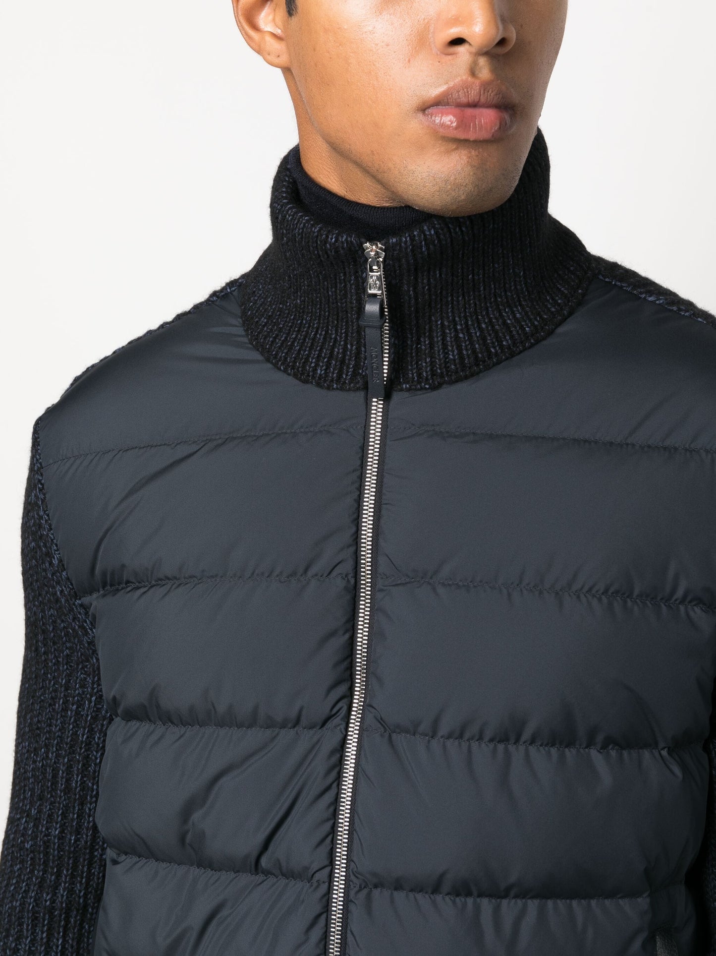 padded cotton blend cardigan by moncler - bottegalusso: premier destination for modern luxury menswear