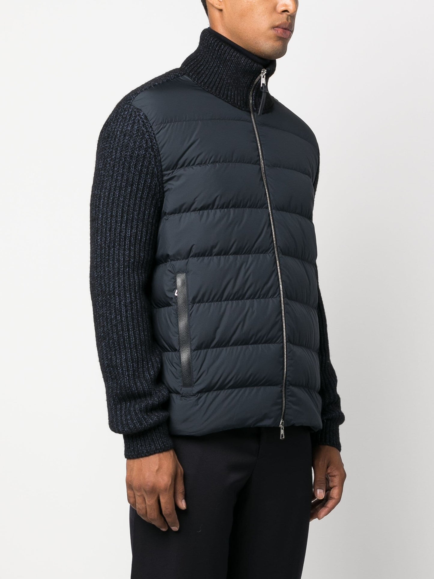 padded cotton blend cardigan by moncler - bottegalusso: premier destination for modern luxury menswear