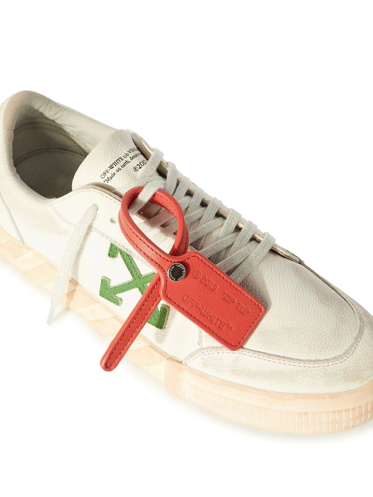 low vulcanized distressed sneakers by off-white - bottegalusso: premier destination for modern luxury menswear