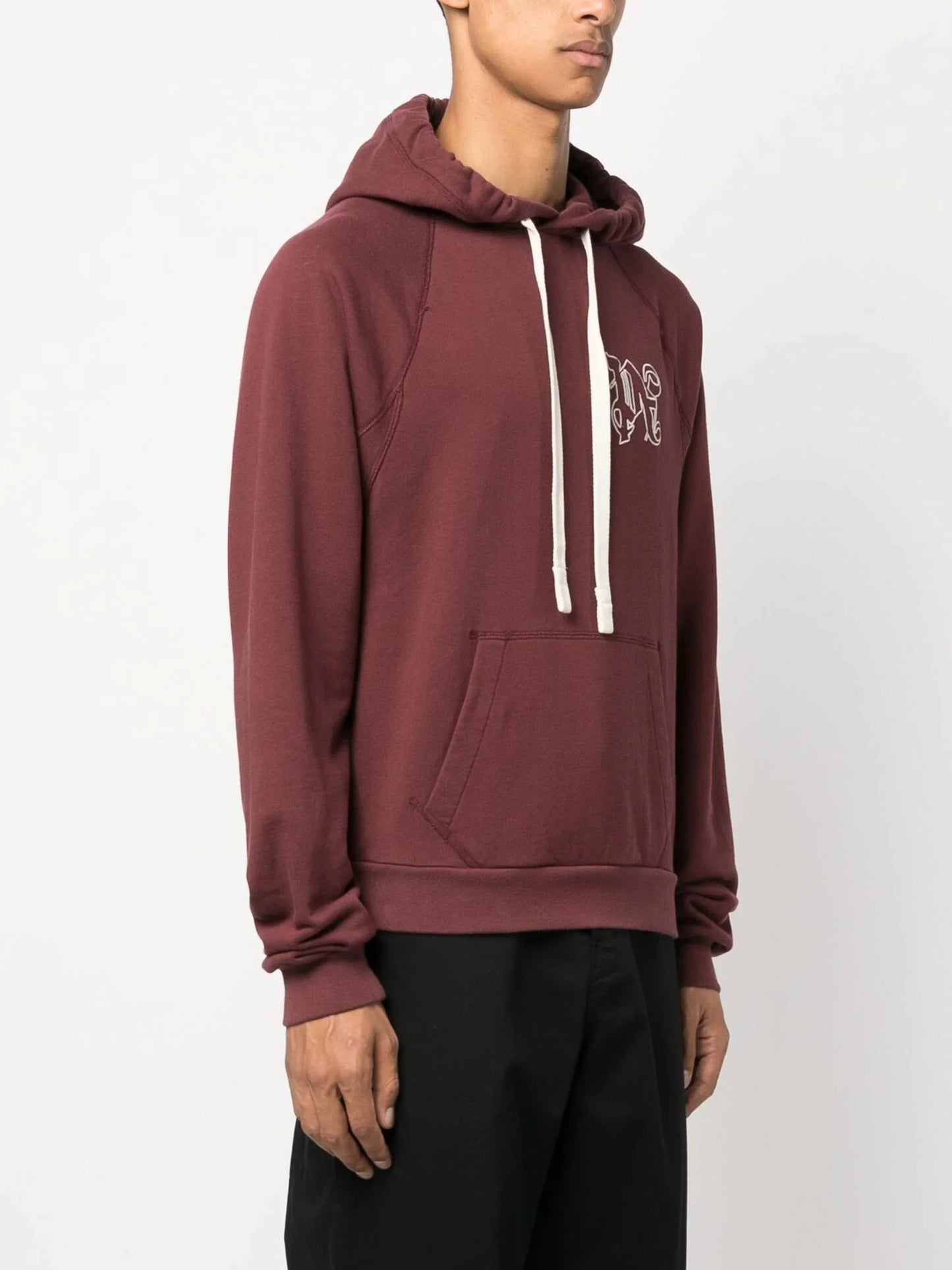 monogram embroidered cotton hoodie by palm angels - bottegalusso: premier destination for modern luxury menswear