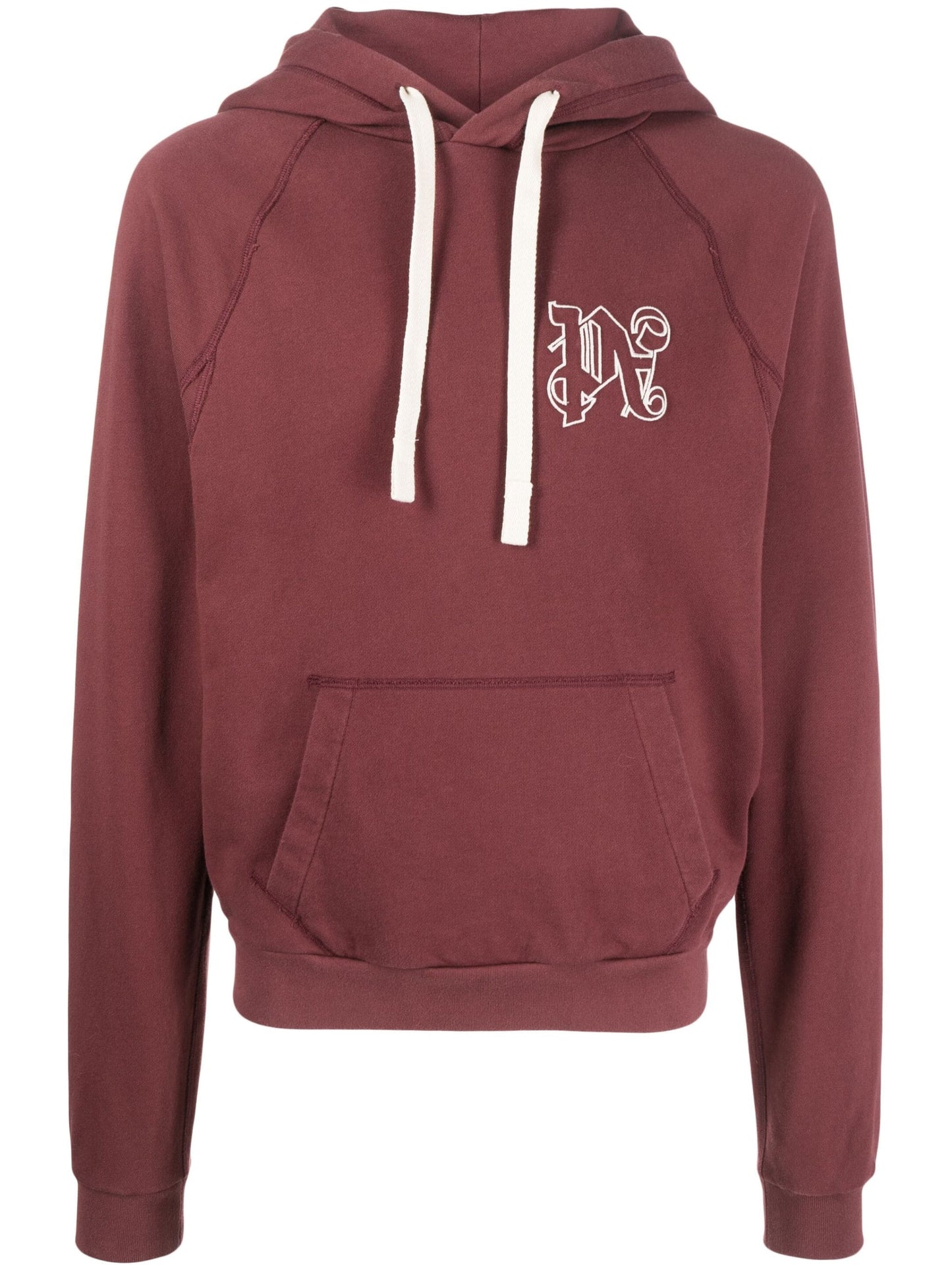 monogram embroidered cotton hoodie by palm angels - bottegalusso: premier destination for modern luxury menswear