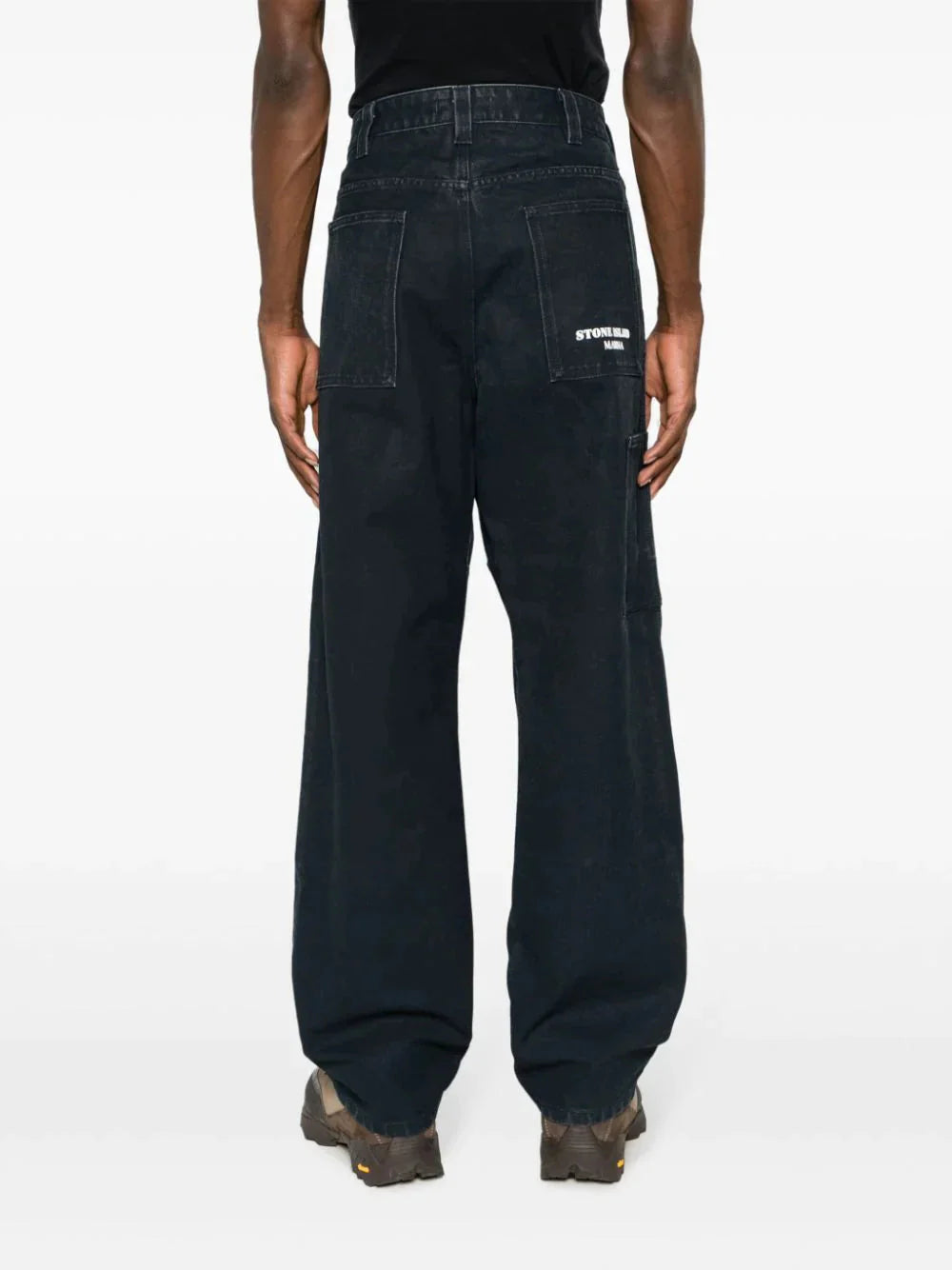 mid rise cotton loose trousers by stone island - bottegalusso: premier destination for modern luxury menswear