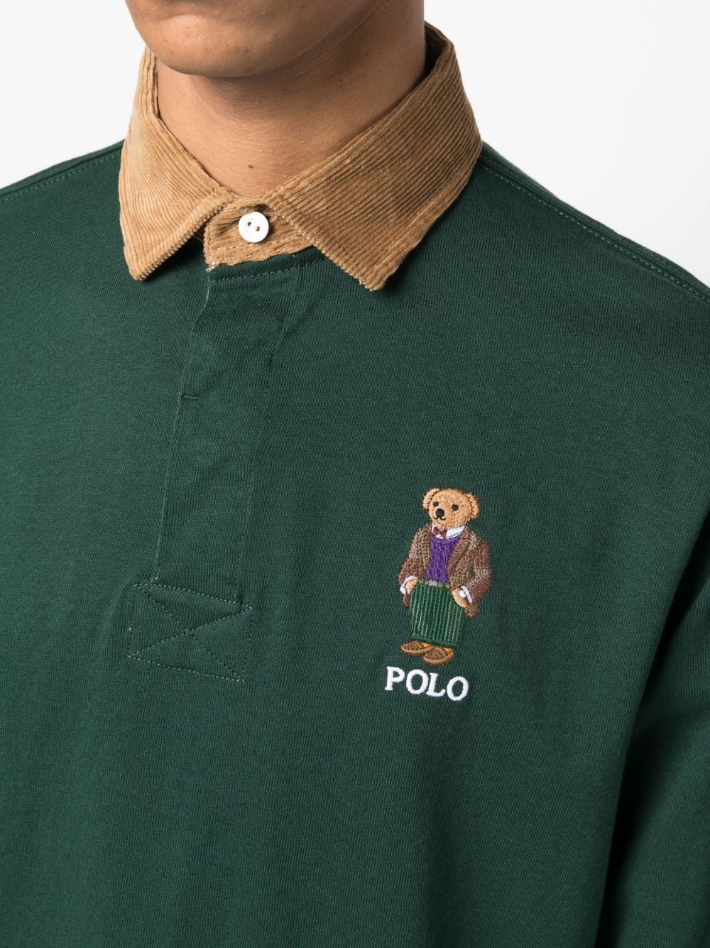 polo bear embroidered polo shirt by ralph lauren - bottegalusso: premier destination for modern luxury menswear