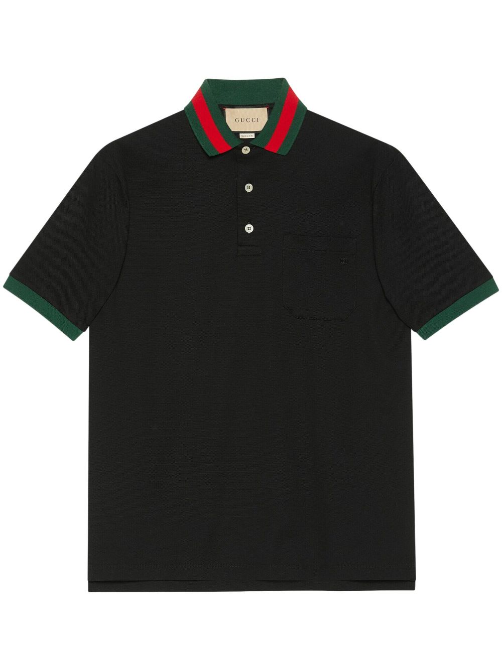 web stripe collar piqué polo shirt by gucci - bottegalusso: premier destination for modern luxury menswear