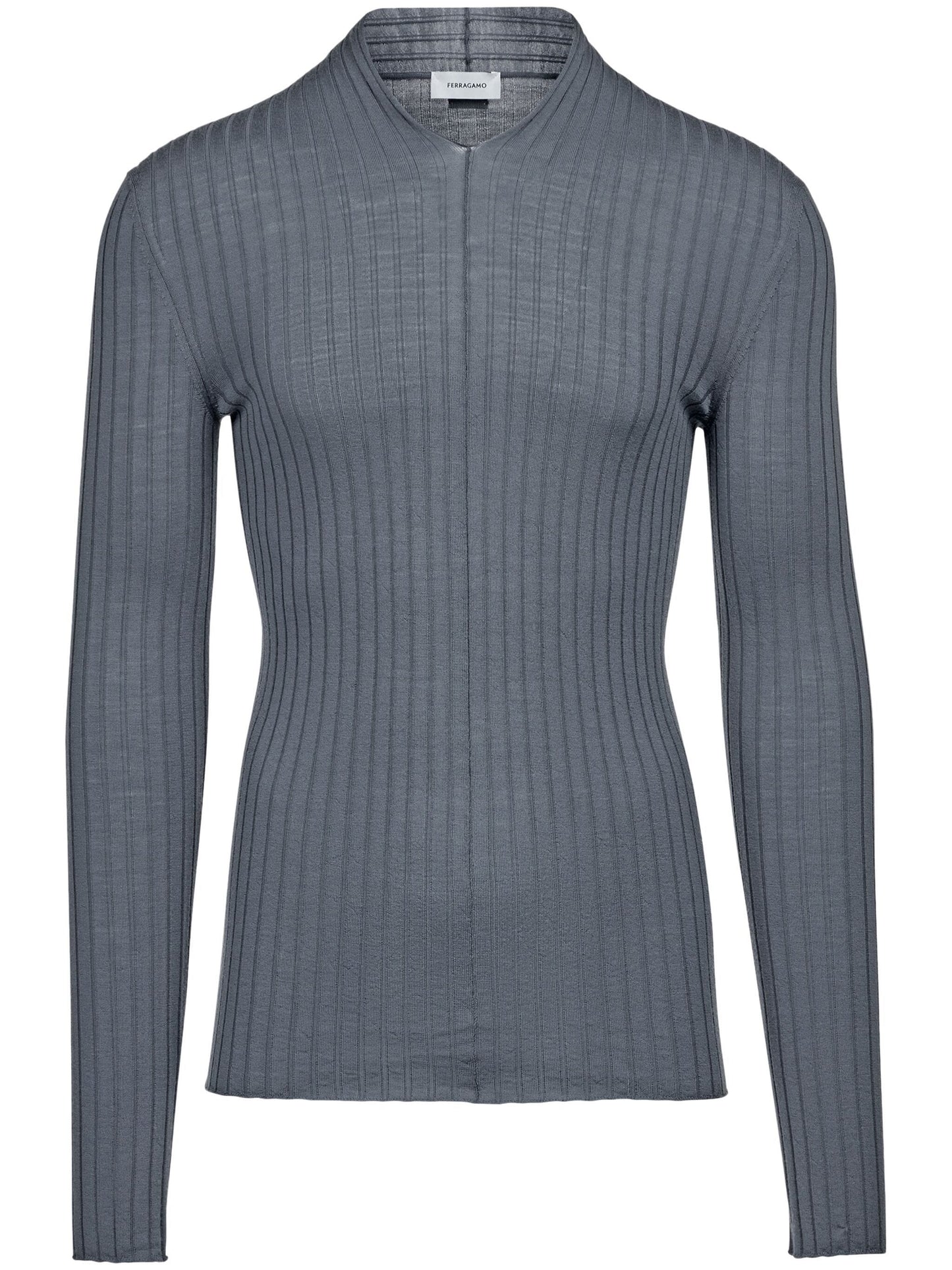 v neck ribbed knit jumper by ferragamo - bottegalusso: premier destination for modern luxury menswear