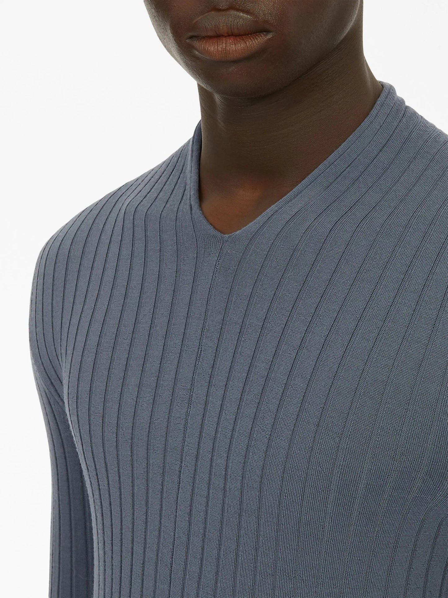 v neck ribbed knit jumper by ferragamo - bottegalusso: premier destination for modern luxury menswear