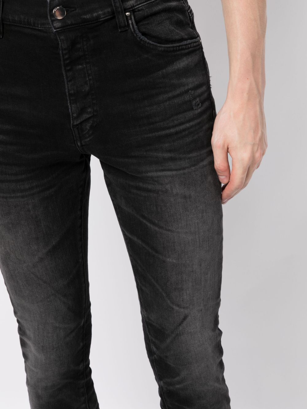 stack whiskered skinny jeans by amiri - bottegalusso: premier destination for modern luxury menswear