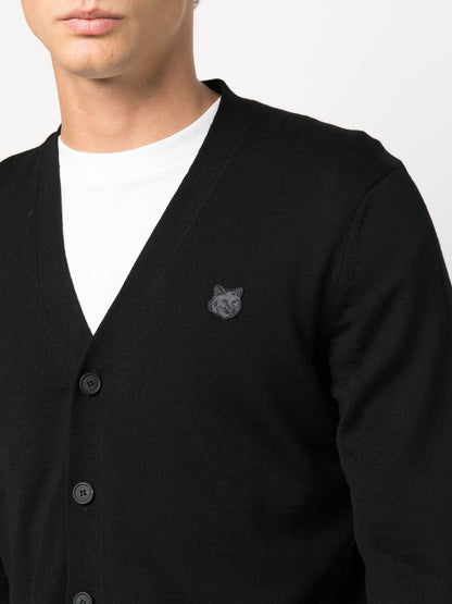 V-Neck Wool Cardigan by Maison Kitsuné - bottegalusso: Premier Destination for Modern Luxury Menswear