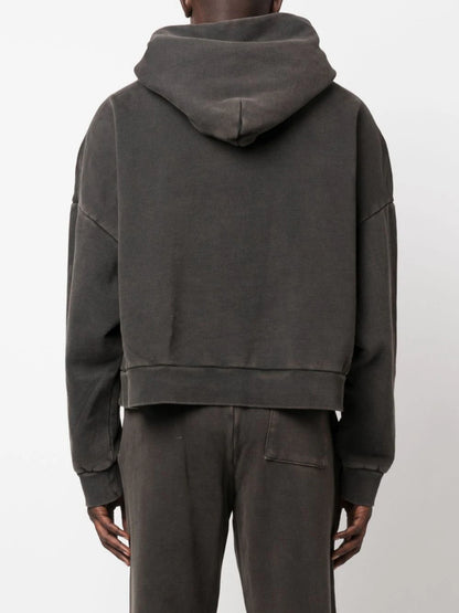 Washed drop-shoulder hoodie