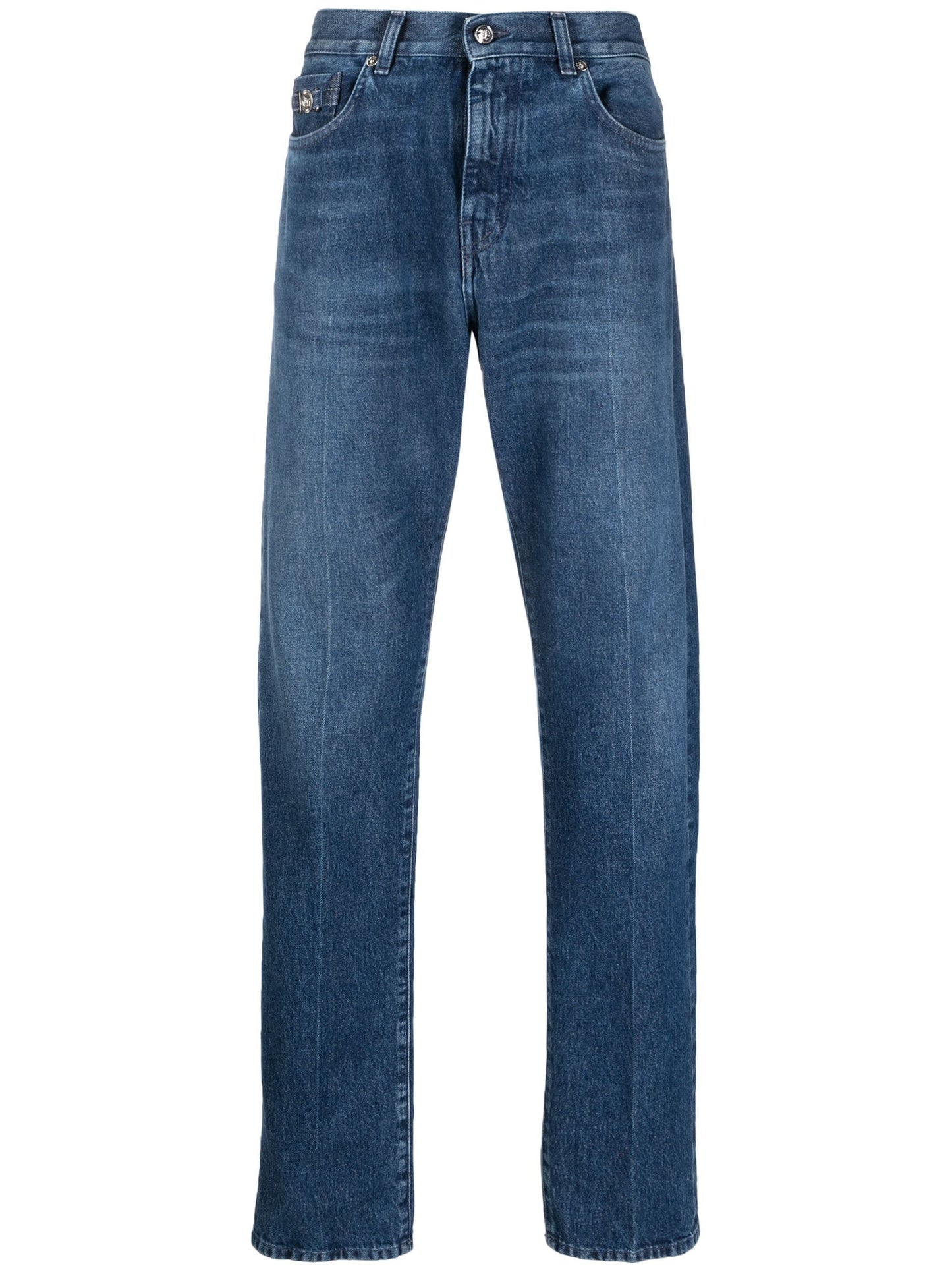 straight leg mid rise jeans by versace - bottegalusso: premier destination for modern luxury menswear