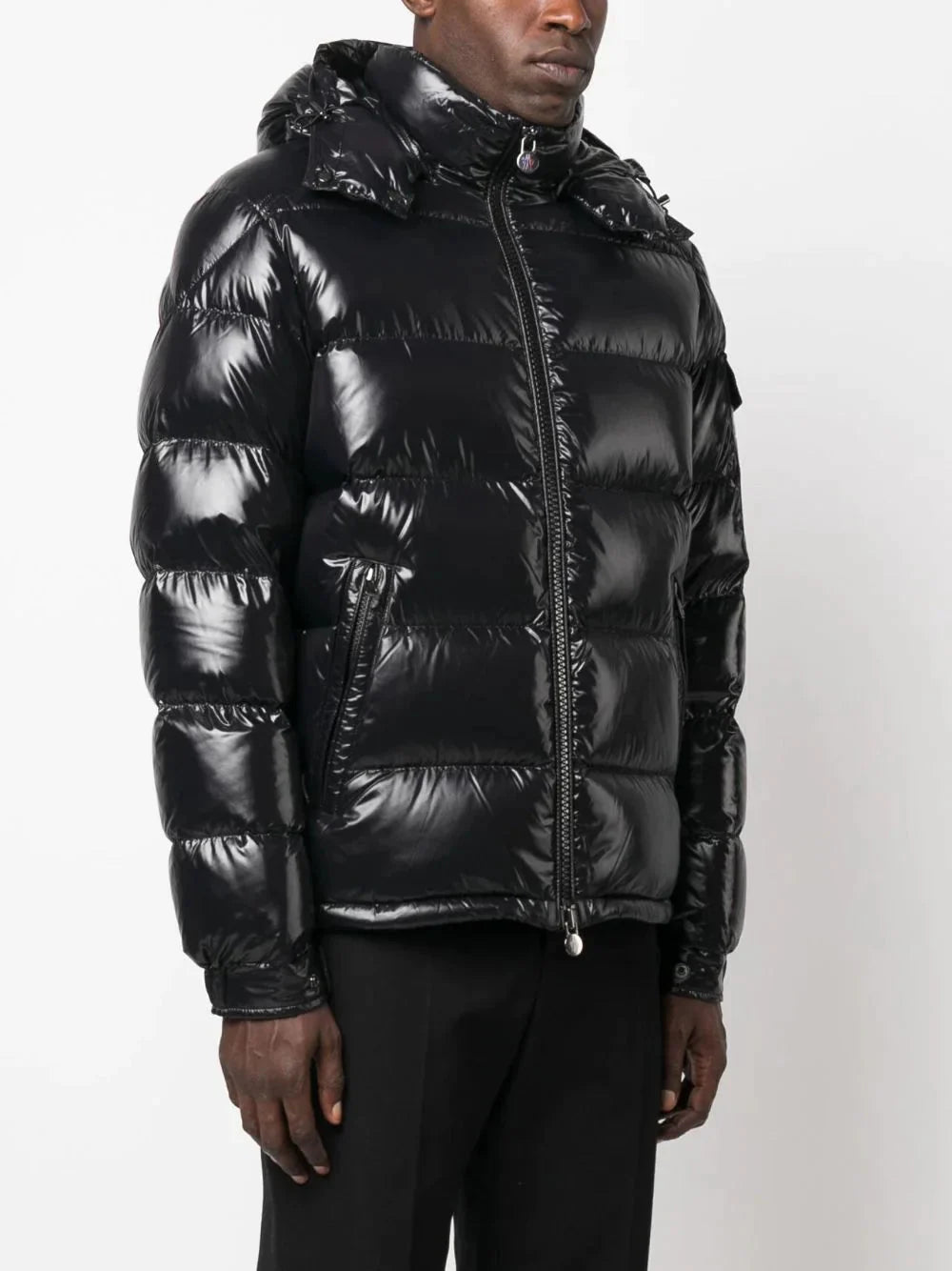 maya zip-up padded hooded jacket by moncler - bottegalusso: premier destination for modern luxury menswear