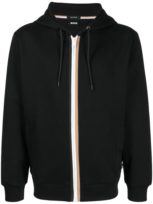 Stripe Detailing Drawstring Hoodie by BOSS - bottegalusso: Premier Destination for Modern Luxury Menswear