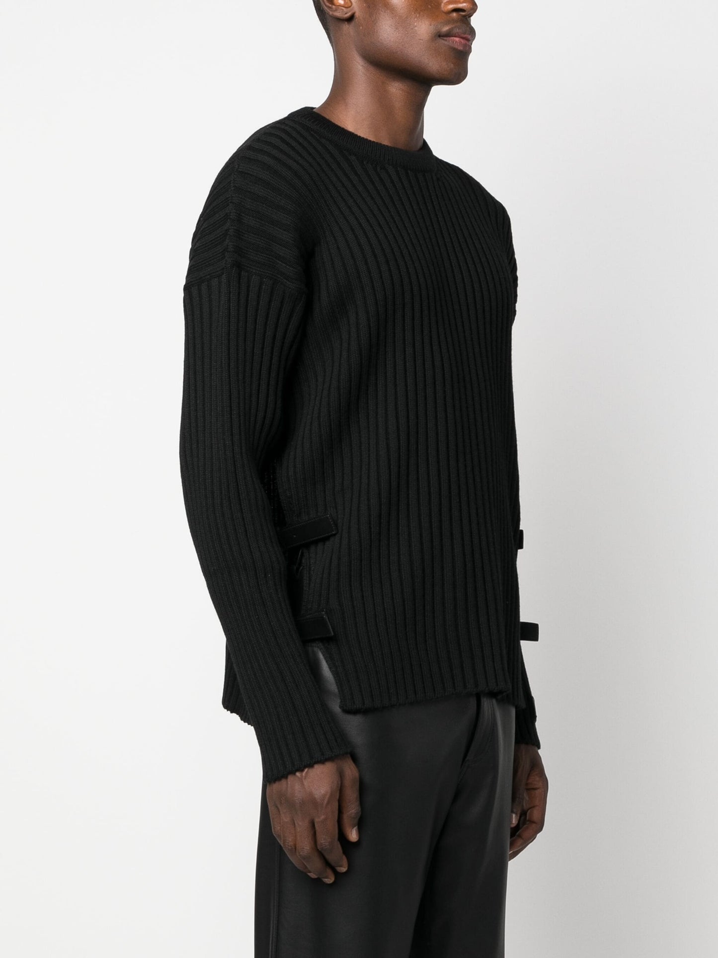 side slit ribbed jumper by versace - bottegalusso: premier destination for modern luxury menswear