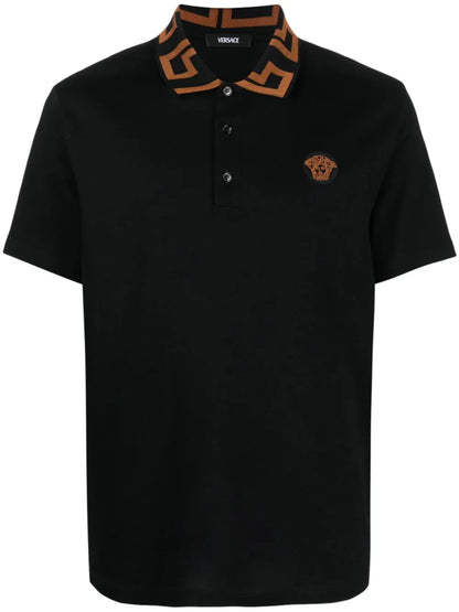 Medusa Greca Cotton Polo Shirt by Versace - bottegalusso: Premier Destination for Modern Luxury Menswear