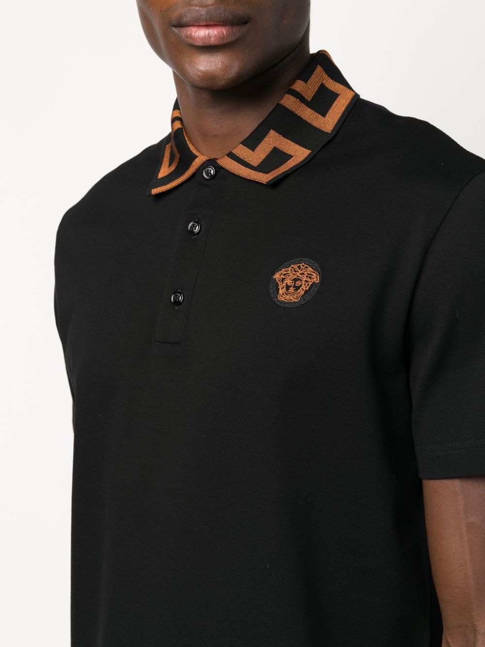 medusa greca cotton polo shirt by versace - bottegalusso: premier destination for modern luxury menswear