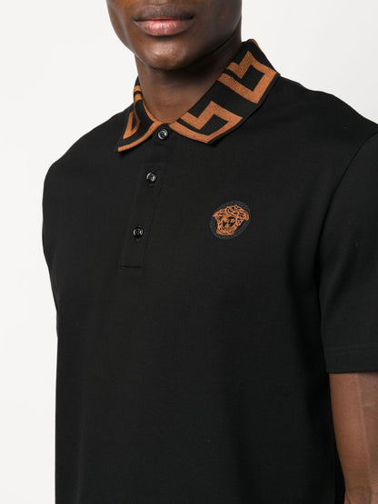 Medusa Greca Cotton Polo Shirt by Versace - bottegalusso: Premier Destination for Modern Luxury Menswear