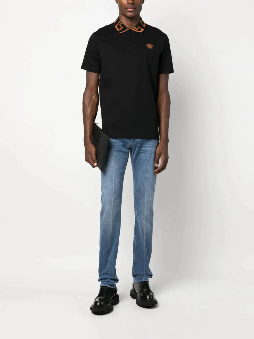 medusa greca cotton polo shirt by versace - bottegalusso: premier destination for modern luxury menswear