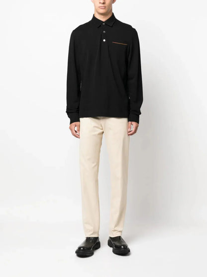 Long Sleeve Cotton Polo Shirt by Zegna - bottegalusso: Premier Destination for Modern Luxury Menswear