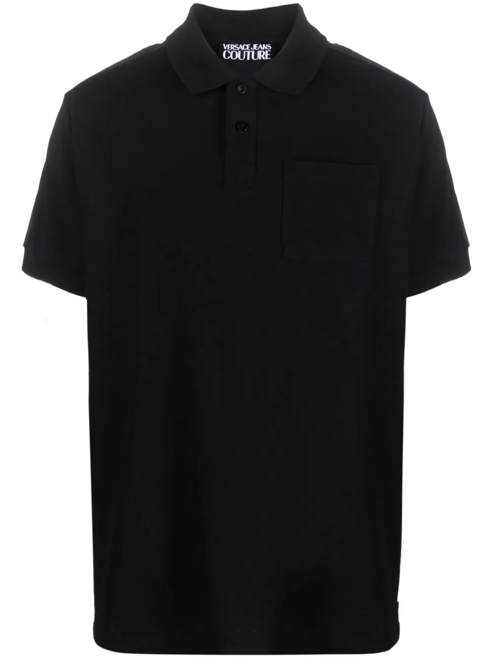 logo tape cotton polo shirt by versace jeans couture - bottegalusso: premier destination for modern luxury menswear