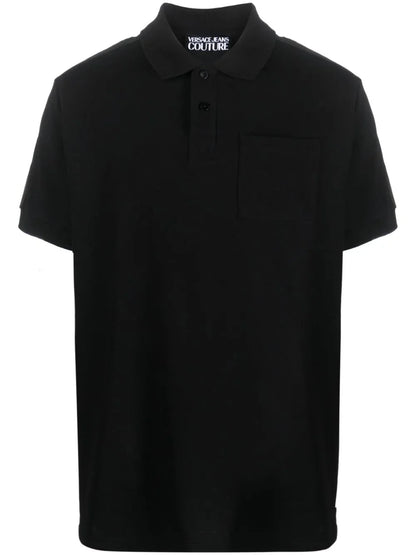 Logo Tape Cotton Polo Shirt by Versace Jeans Couture - bottegalusso: Premier Destination for Modern Luxury Menswear