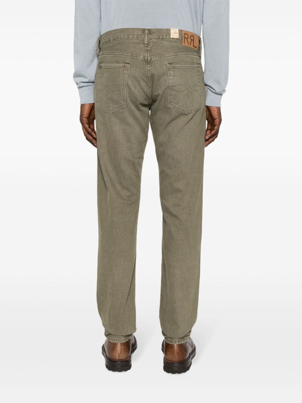 slim cut cotton jeans by ralph lauren rrl - bottegalusso: premier destination for modern luxury menswear