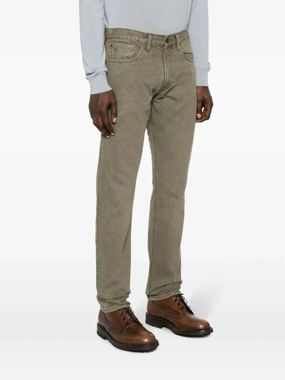 slim cut cotton jeans by ralph lauren rrl - bottegalusso: premier destination for modern luxury menswear