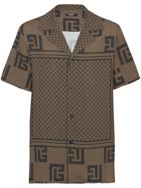 Monogram Scarf Print Shirt by Balmain - bottegalusso: Premier Destination for Modern Luxury Menswear