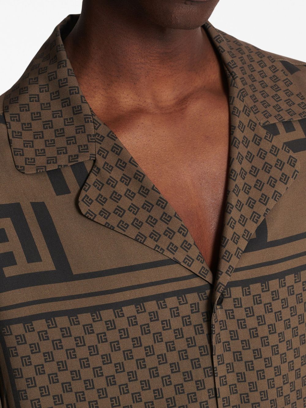 monogram scarf print shirt by balmain - bottegalusso: premier destination for modern luxury menswear