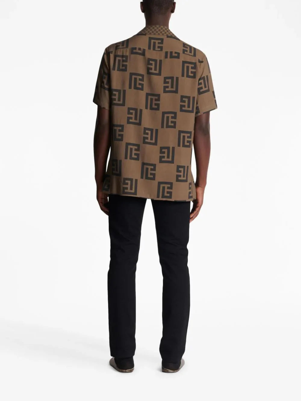 monogram scarf print shirt by balmain - bottegalusso: premier destination for modern luxury menswear