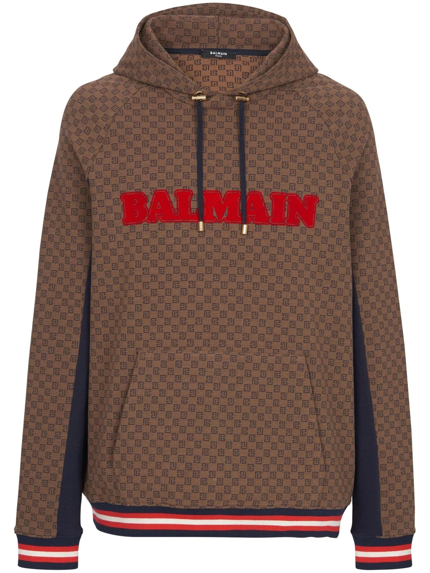 mini monogram jacquard hoodie by balmain - bottegalusso: premier destination for modern luxury menswear