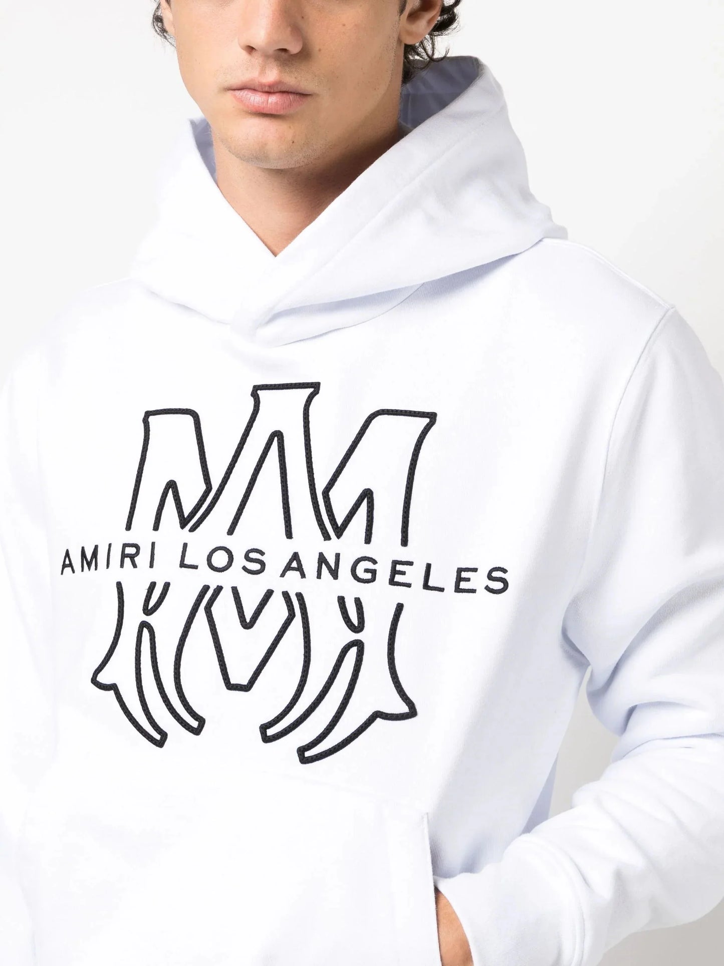 ma los angeles cotton hoodie by amiri - bottegalusso: premier destination for modern luxury menswear