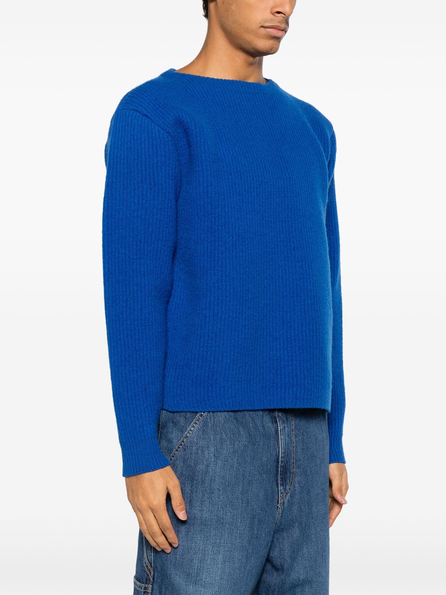 ribbed knit wool jumper by auralee - bottegalusso: premier destination for modern luxury menswear