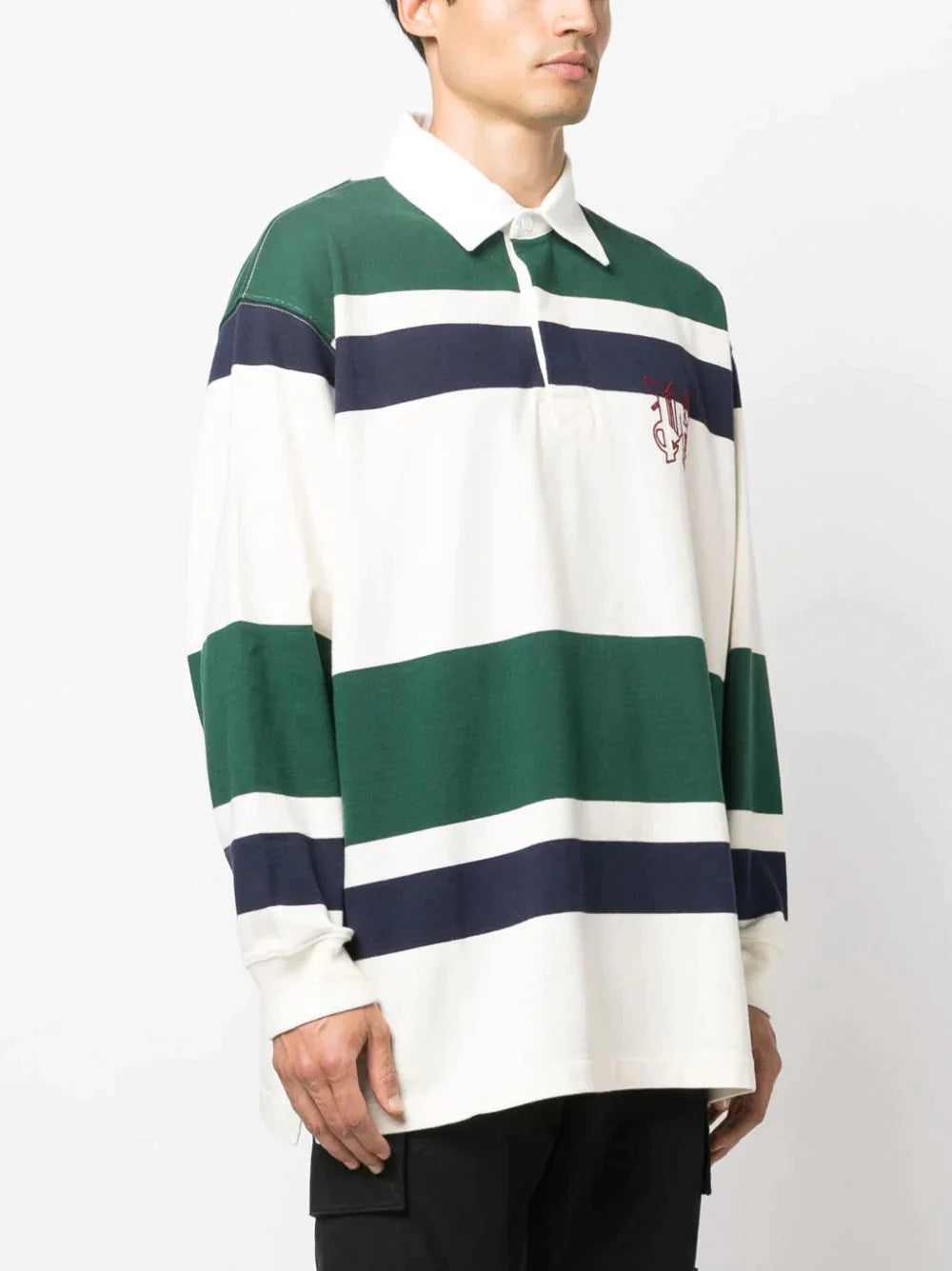 striped cotton polo shirt by palm angels - bottegalusso: premier destination for modern luxury menswear