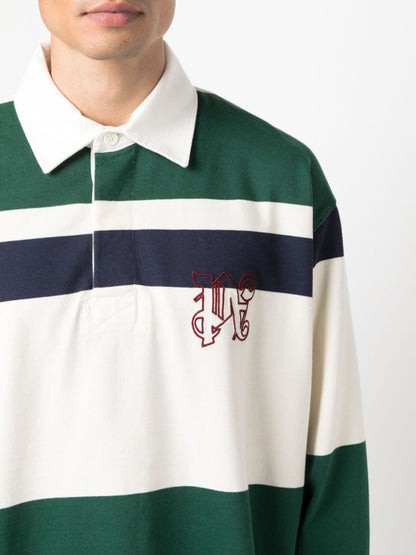 Striped Cotton Polo Shirt by Palm Angels - bottegalusso: Premier Destination for Modern Luxury Menswear