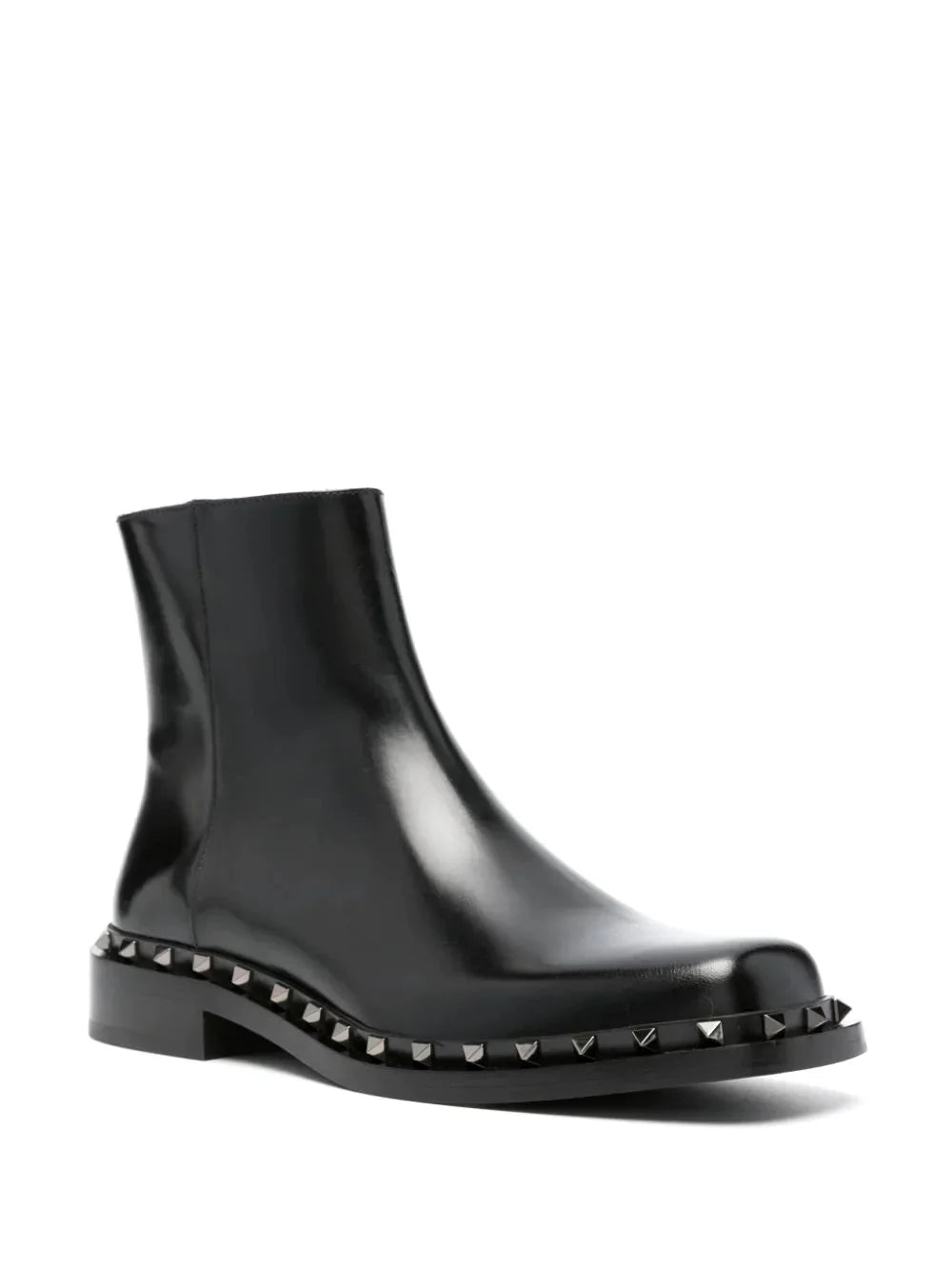 m-way rockstud leather boots by valentino garavani - bottegalusso: premier destination for modern luxury menswear