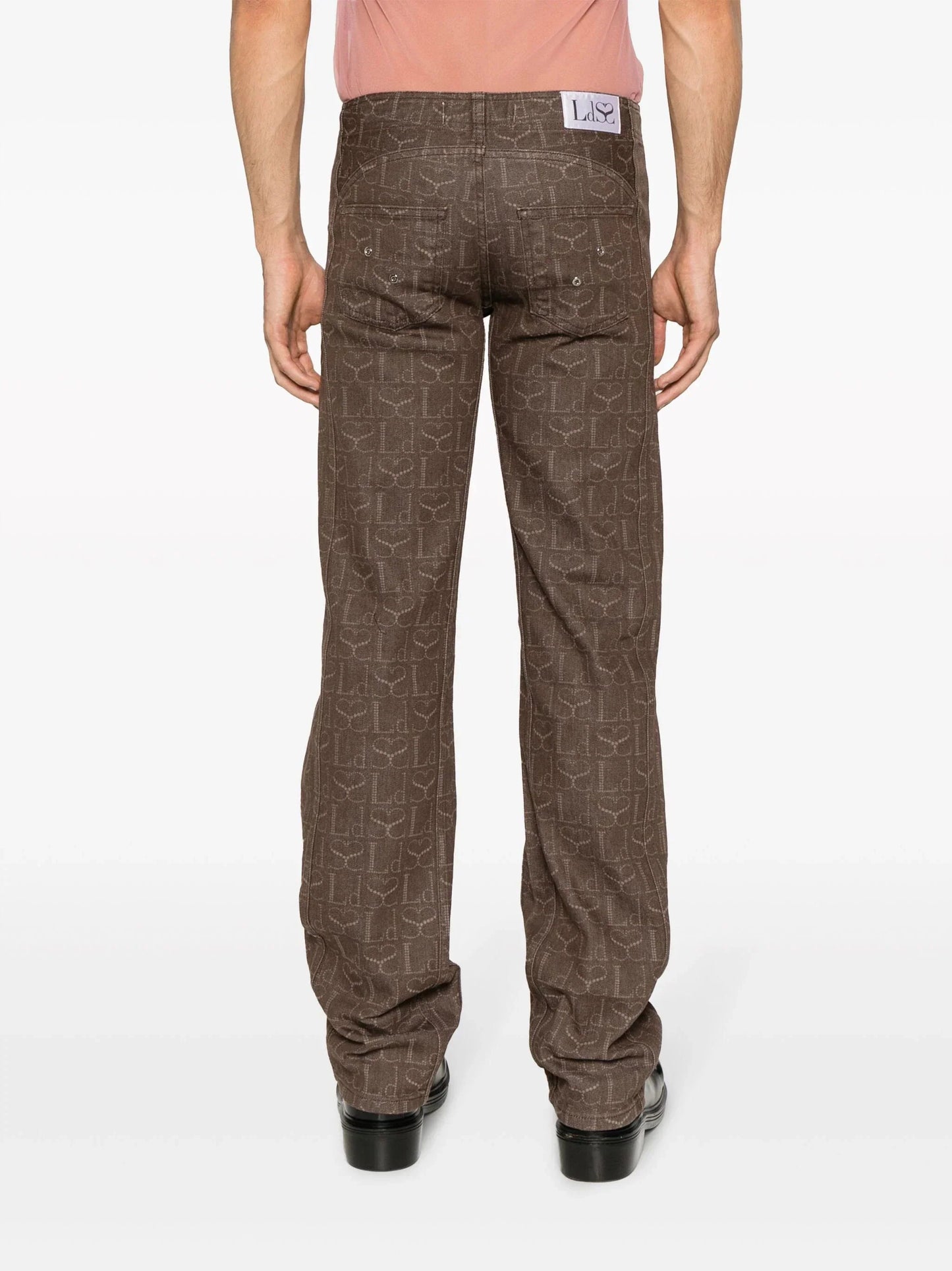 monogram print denim cargo pants by ludovic de saint sernin - bottegalusso: premier destination for modern luxury menswear