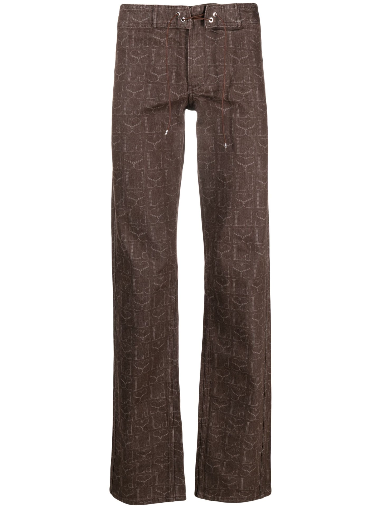 monogram print denim cargo pants by ludovic de saint sernin - bottegalusso: premier destination for modern luxury menswear