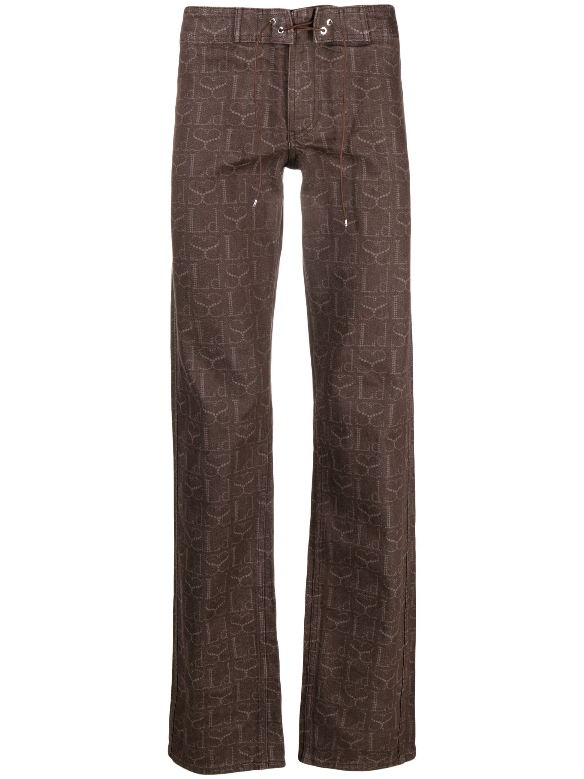 Monogram Print Denim Cargo Pants by Ludovic de Saint Sernin - bottegalusso: Premier Destination for Modern Luxury Menswear