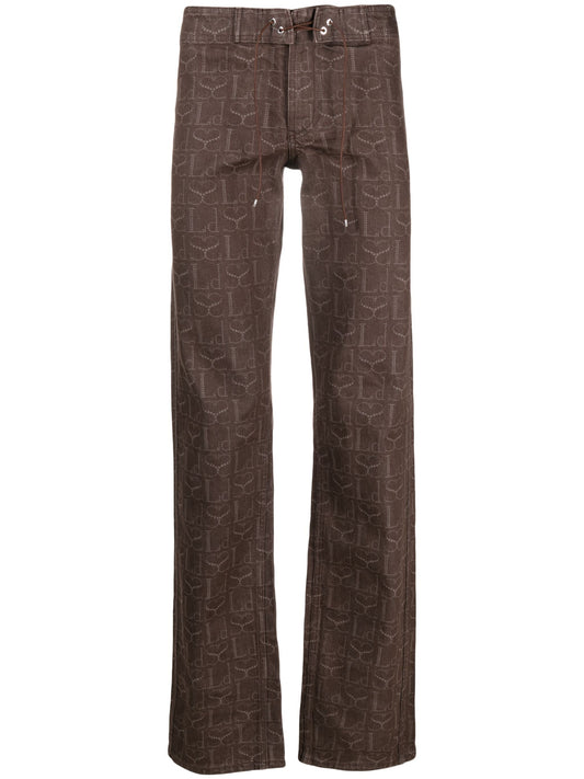 Monogram Print Denim Cargo Pants by Ludovic de Saint Sernin - bottegalusso: Premier Destination for Modern Luxury Menswear