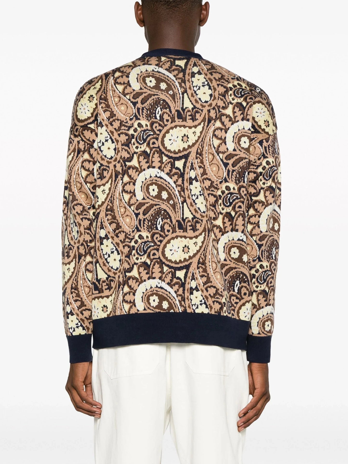 v neck paisley print cardigan by drôle de monsieur - bottegalusso: premier destination for modern luxury menswear