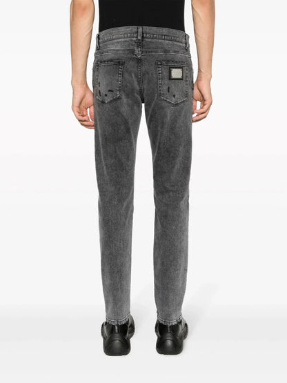 Stonewashed Slim Fit Jeans by Dolce & Gabbana - bottegalusso: Premier Destination for Modern Luxury Menswear