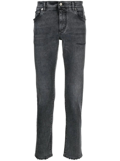 Stonewashed Slim Fit Jeans by Dolce & Gabbana - bottegalusso: Premier Destination for Modern Luxury Menswear