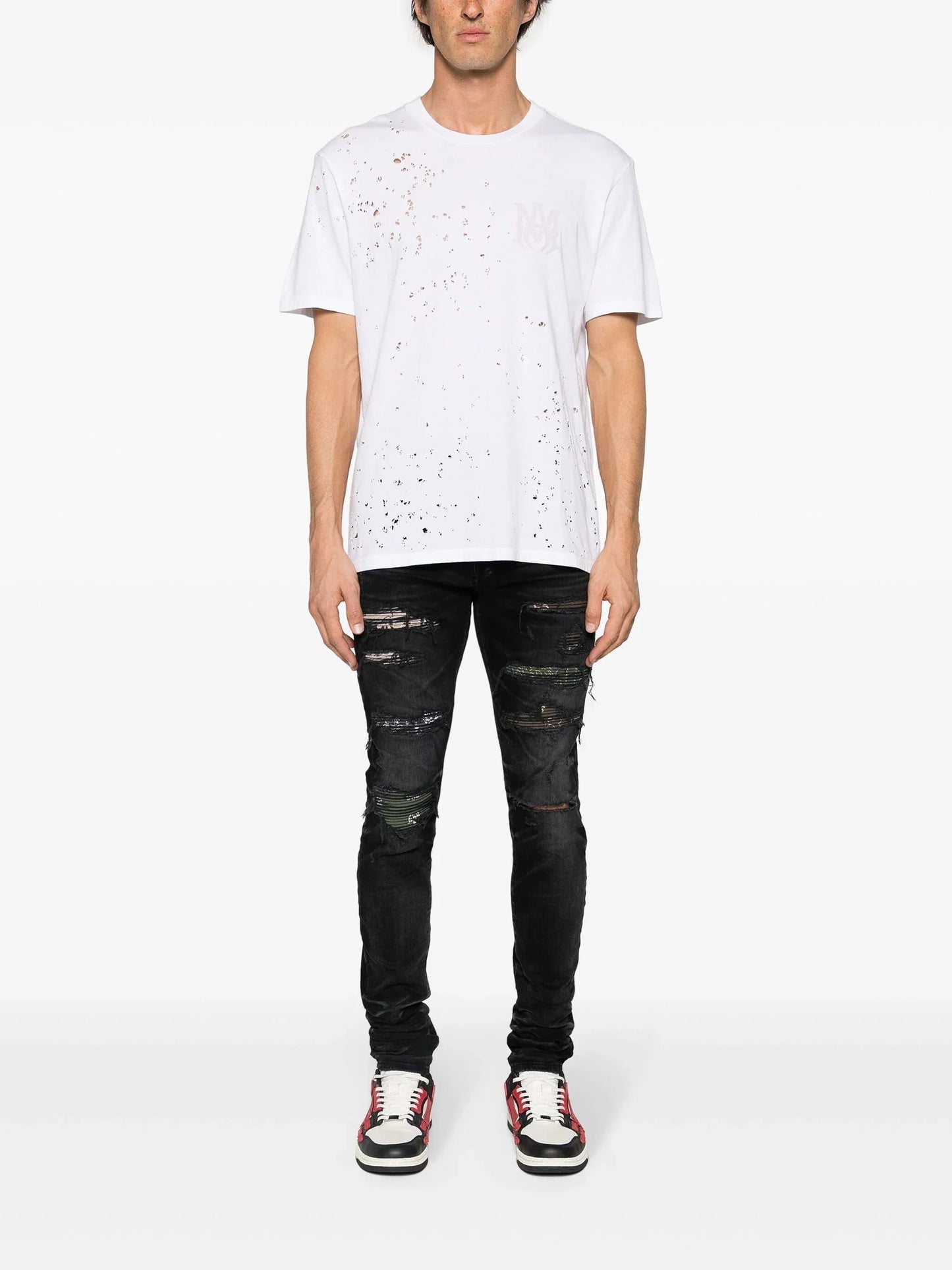 trasher ripped skinny jeans by amiri - bottegalusso: premier destination for modern luxury menswear