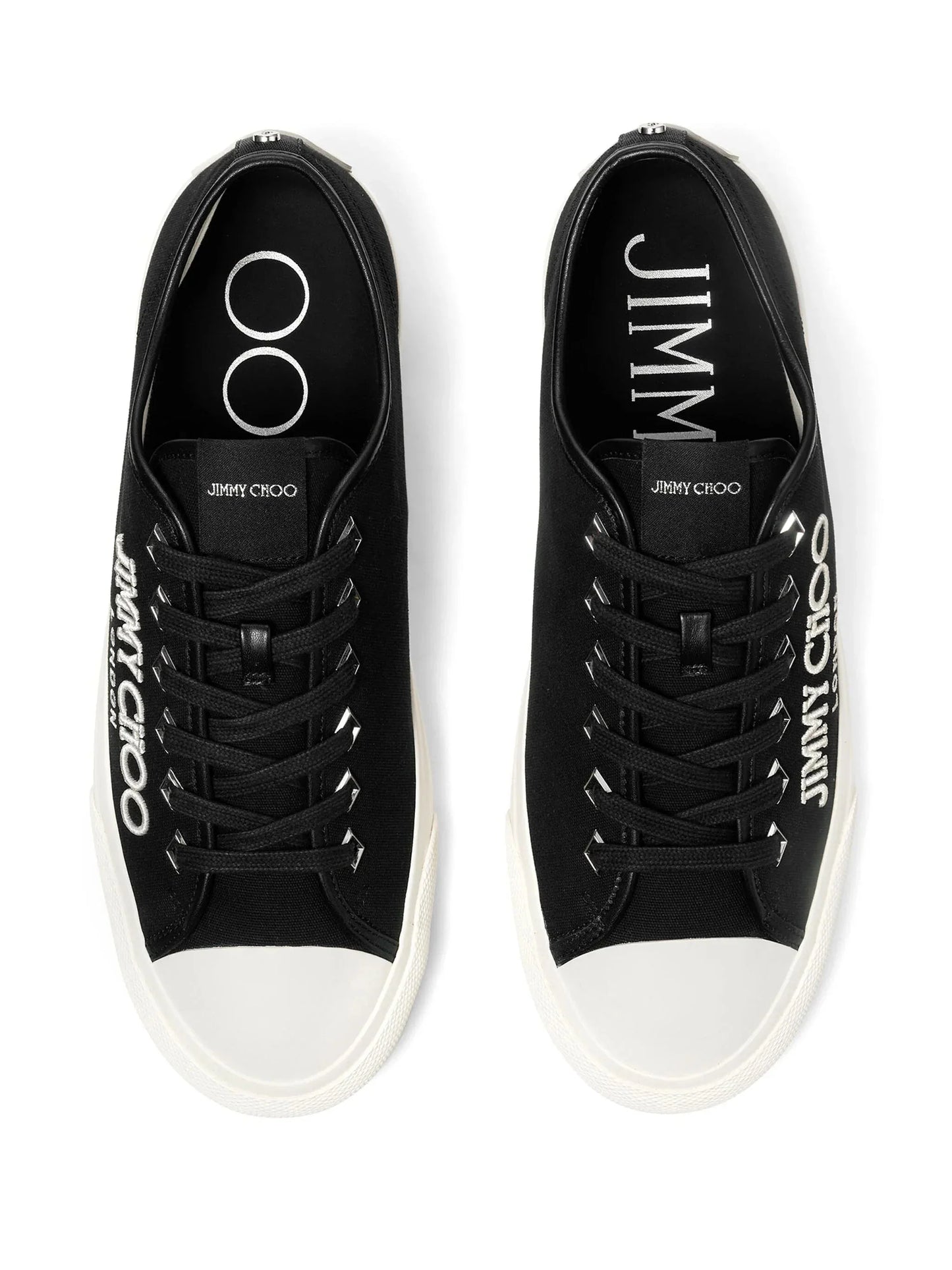 palma m logo embroidered sneakers by jimmy choo - bottegalusso: premier destination for modern luxury menswear