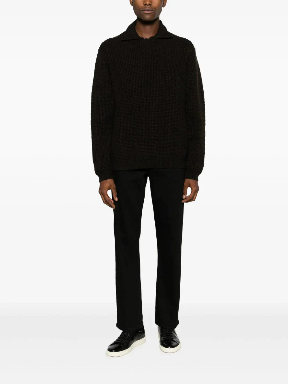 oasi cashmere waffle knit polo shirt by zegna - bottegalusso: premier destination for modern luxury menswear