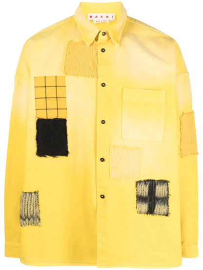 Patchwork Detail Cotton Shirt by Marni - bottegalusso: Premier Destination for Modern Luxury Menswear