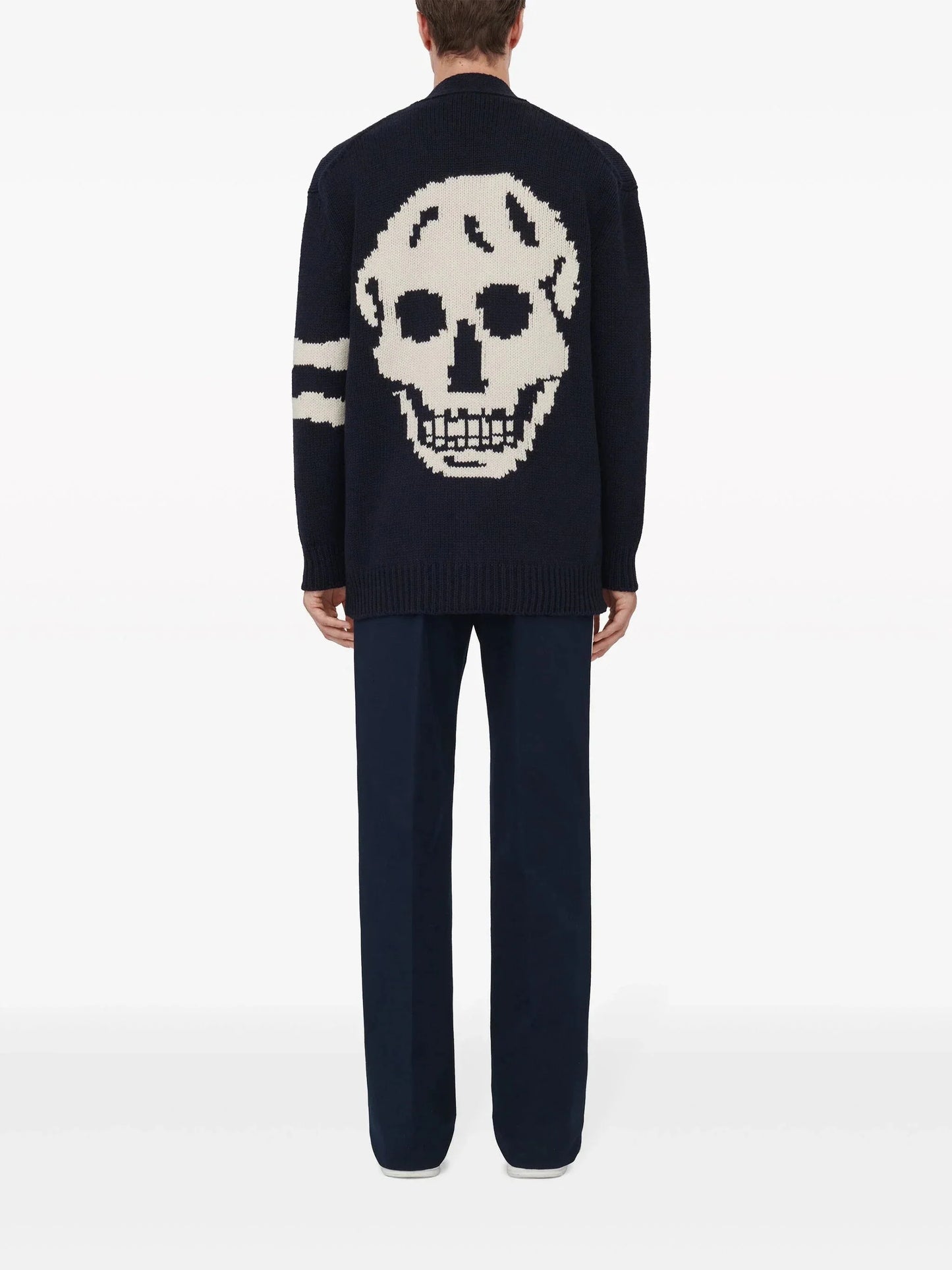 skull intarsia knit wool cardigan by alexander mcqueen - bottegalusso: premier destination for modern luxury menswear