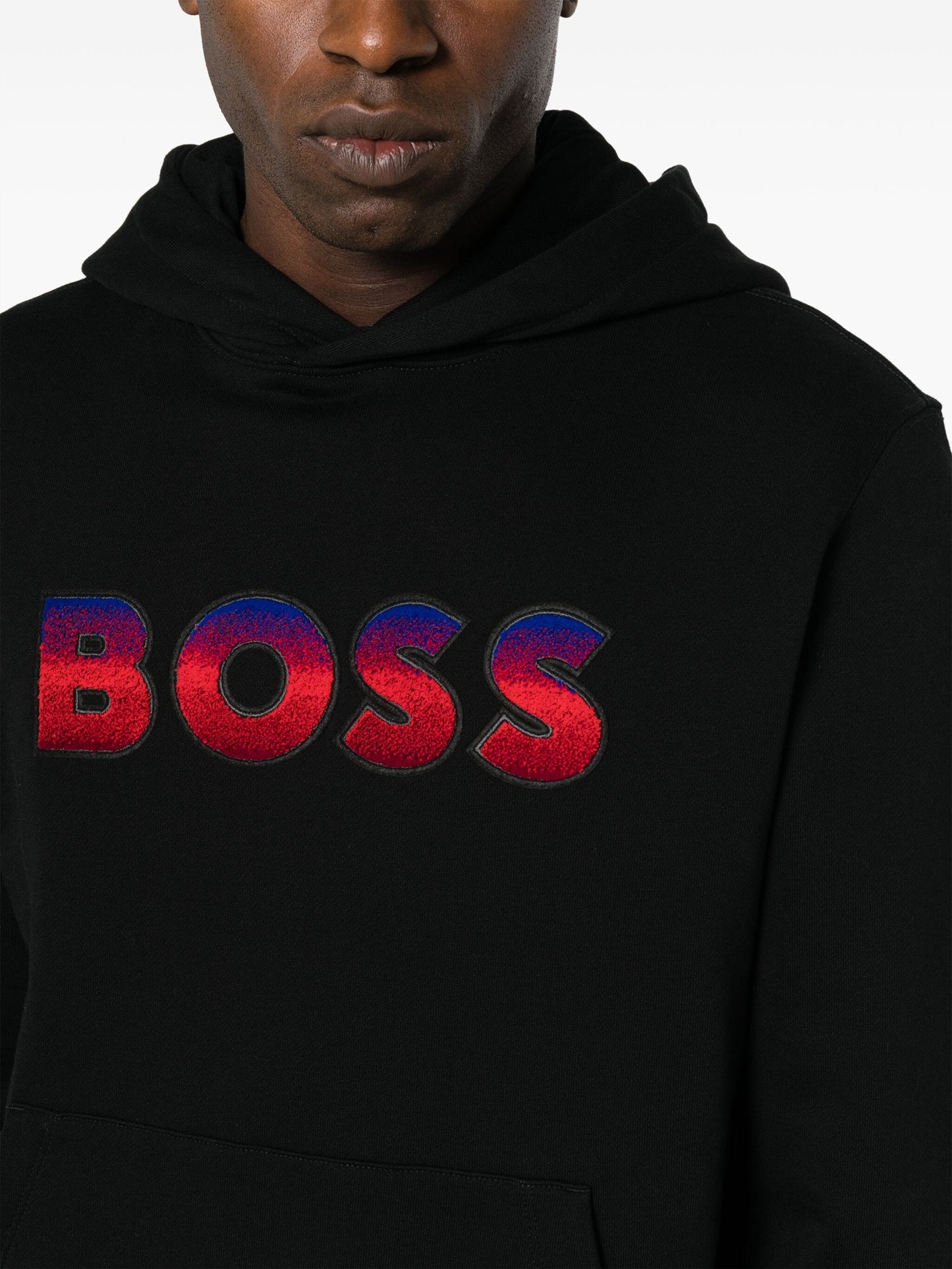 logo print gradient effect hoodie by boss - bottegalusso: premier destination for modern luxury menswear