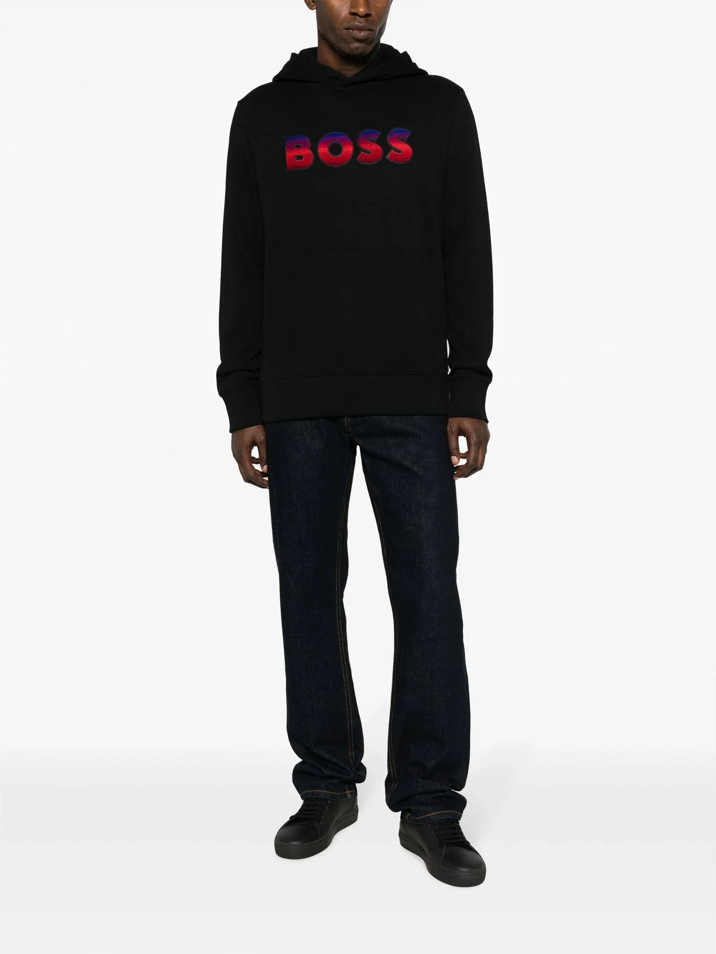 logo print gradient effect hoodie by boss - bottegalusso: premier destination for modern luxury menswear